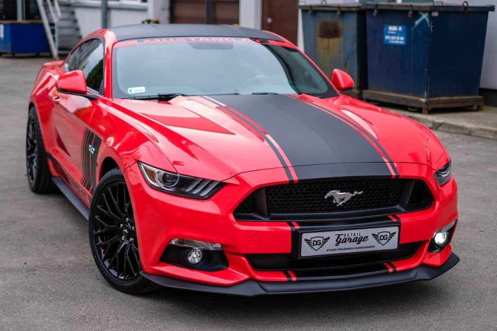 mustang, gt, red